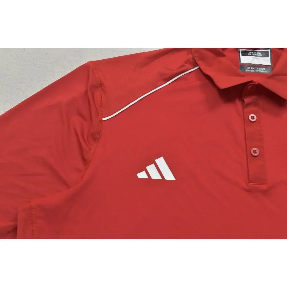 Adidas Nebraska Cornhuskers Men's 2XL Red Short Sleeve Polo Shirt Embroidered Lo